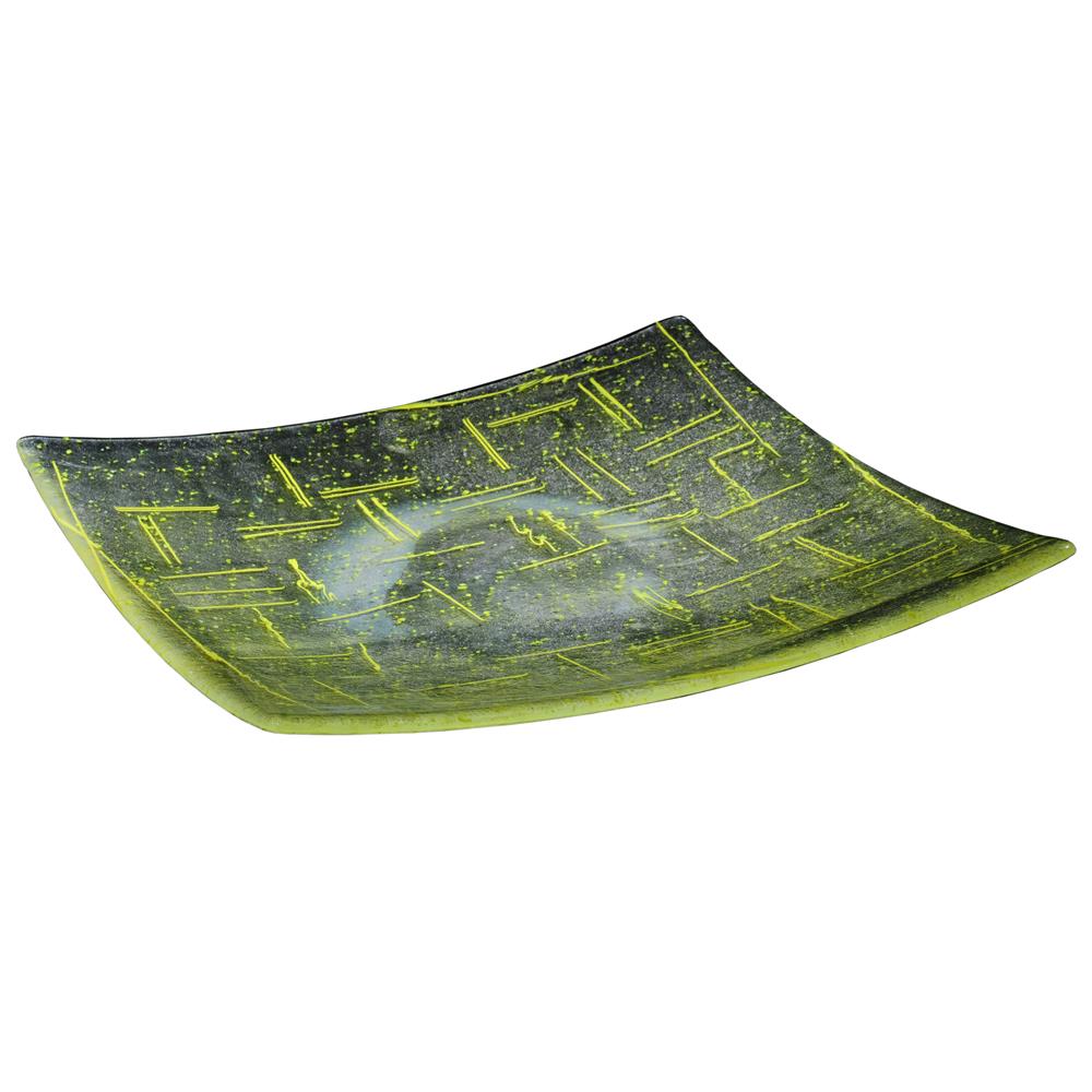 Meyda Tiffany Lighting 114431 14"Sq Lemon Fused Glass Plate