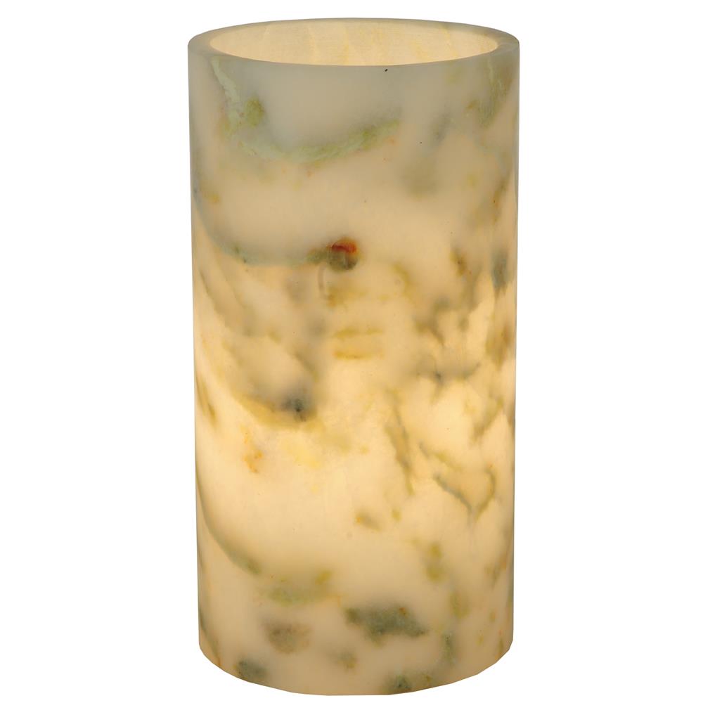 Meyda Tiffany Lighting 114797 3.4"W X 6.5"H Cylinder Light Green Jadestone Flat Top Candle Cover