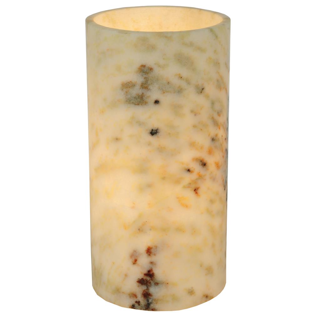 Meyda Tiffany Lighting 114799 4"W X 8"H Cylinder Light Green Jadestone Flat Top Candle Cover