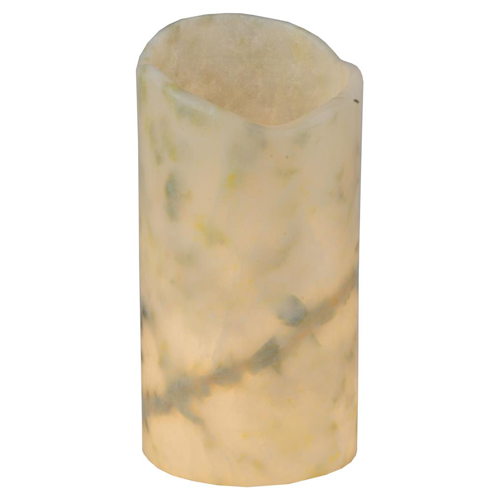 Meyda Tiffany Lighting 114800 4"W X 8"H Cylinder Light Green Jadestone Uneven Top Candle Cover