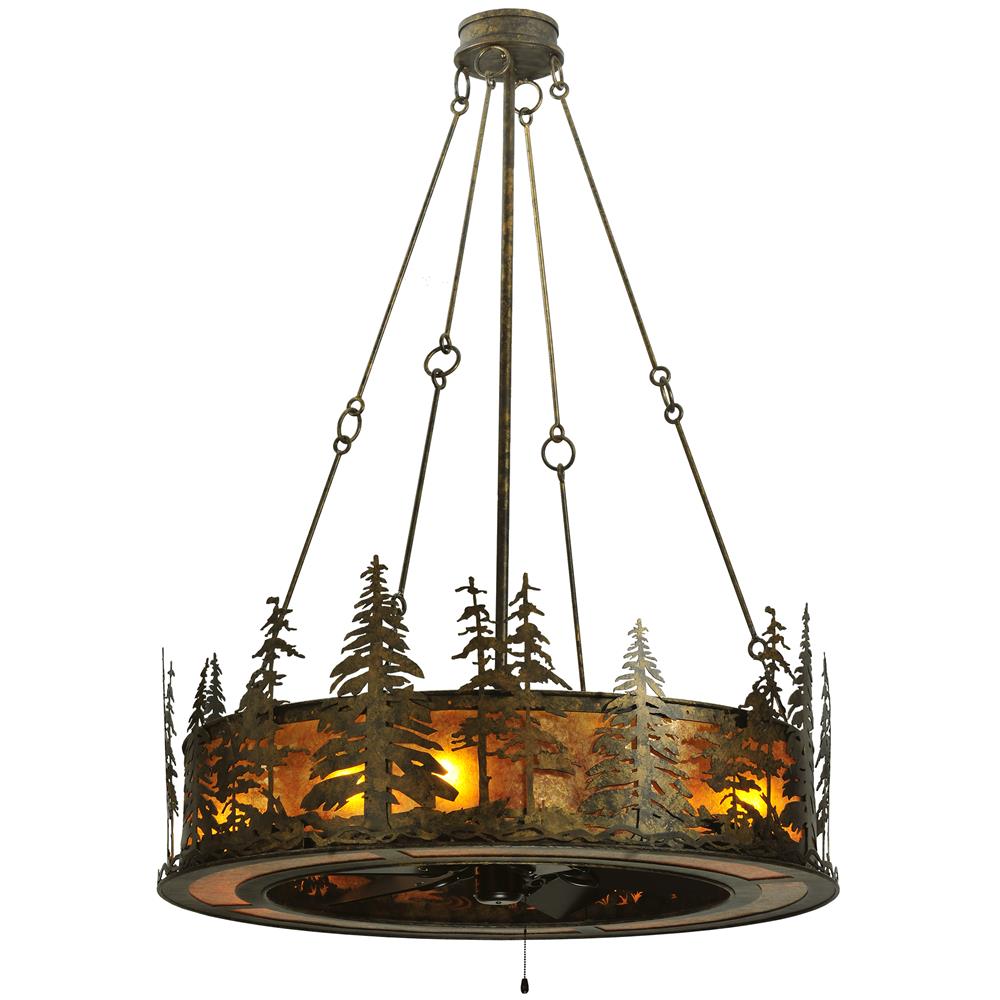 Meyda Tiffany Lighting 115859 8 Light 46in. Tall Pines ChandelAir Ceiling Fan