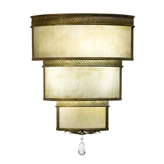 Meyda Lighting 117540 18" Wide Rope Trimmed Cilindro Wall Sconce in Crystal