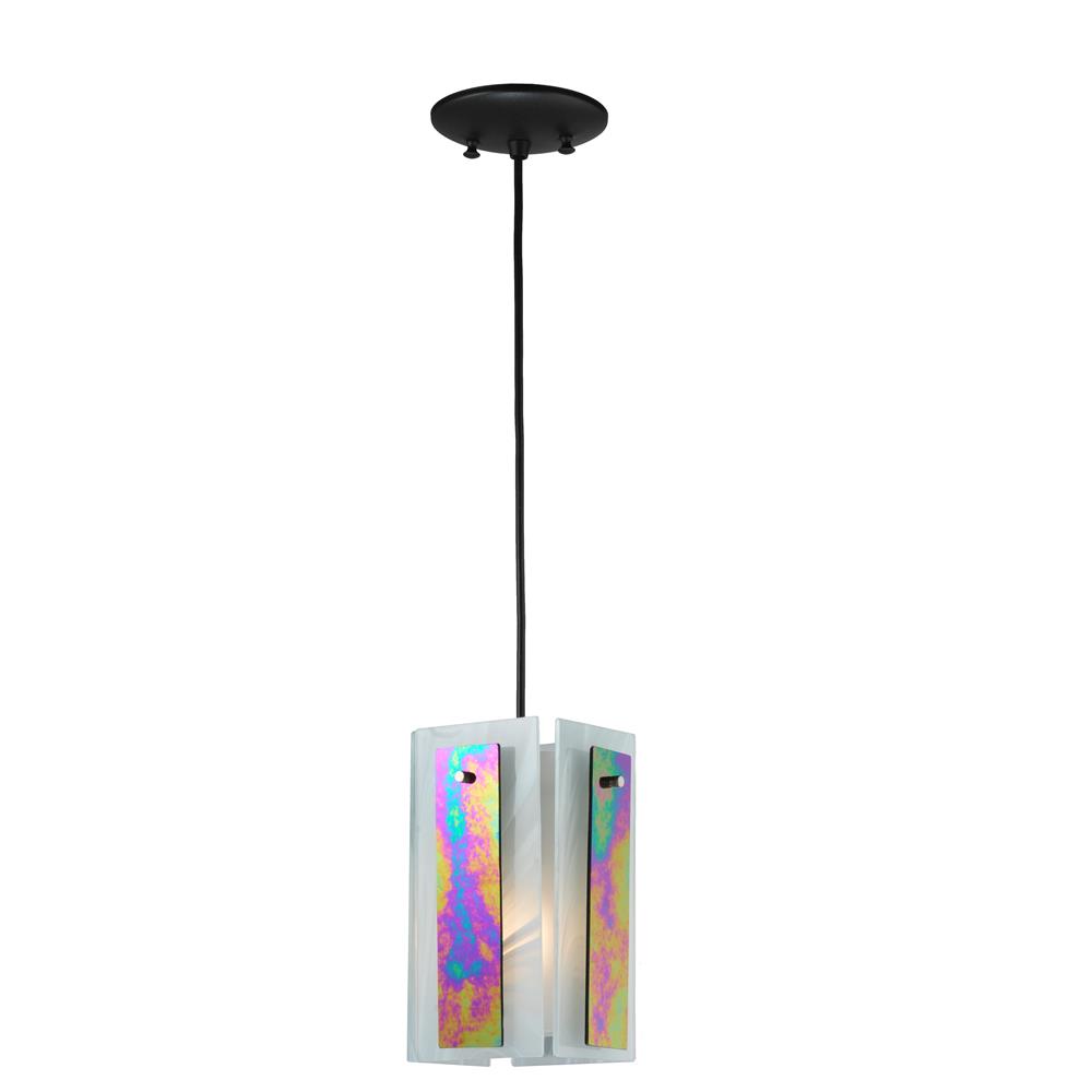 Meyda Tiffany Lighting 118485 6.5"Sq Quadrato Aurora Borealis Mini Pendant