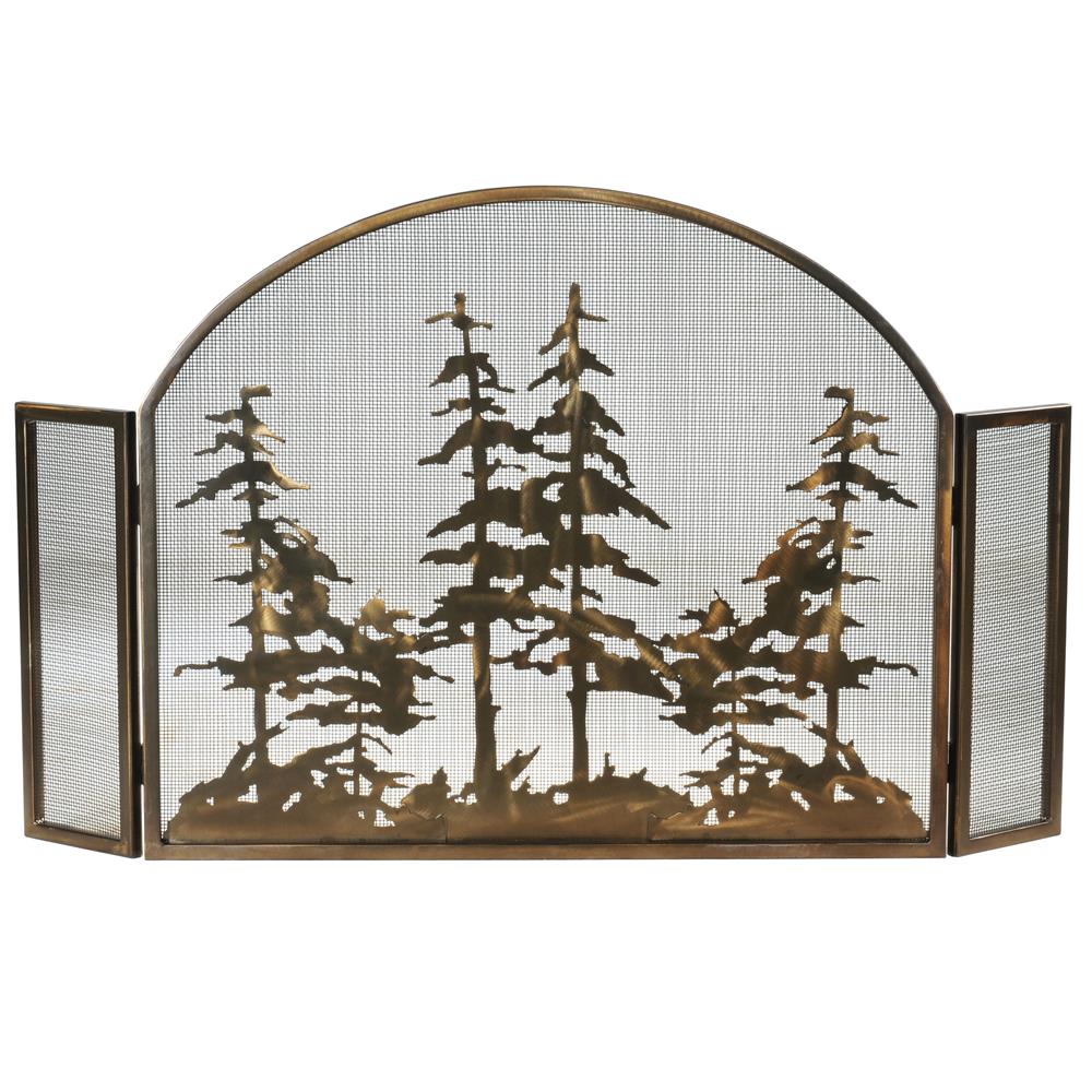 Meyda Tiffany Lighting 119082 50"W X 30"H Tall Pines Arched Fireplace Screen