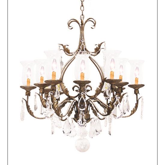 Meyda Lighting 119105 36" Wide French Elegance 12 Light Crystal Chandelier in Clear Hurricane Glass Antiquity