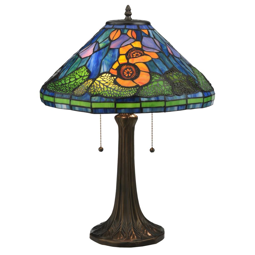 Meyda Tiffany Lighting 119554 23"H Tiffany Poppy Cone Table Lamp