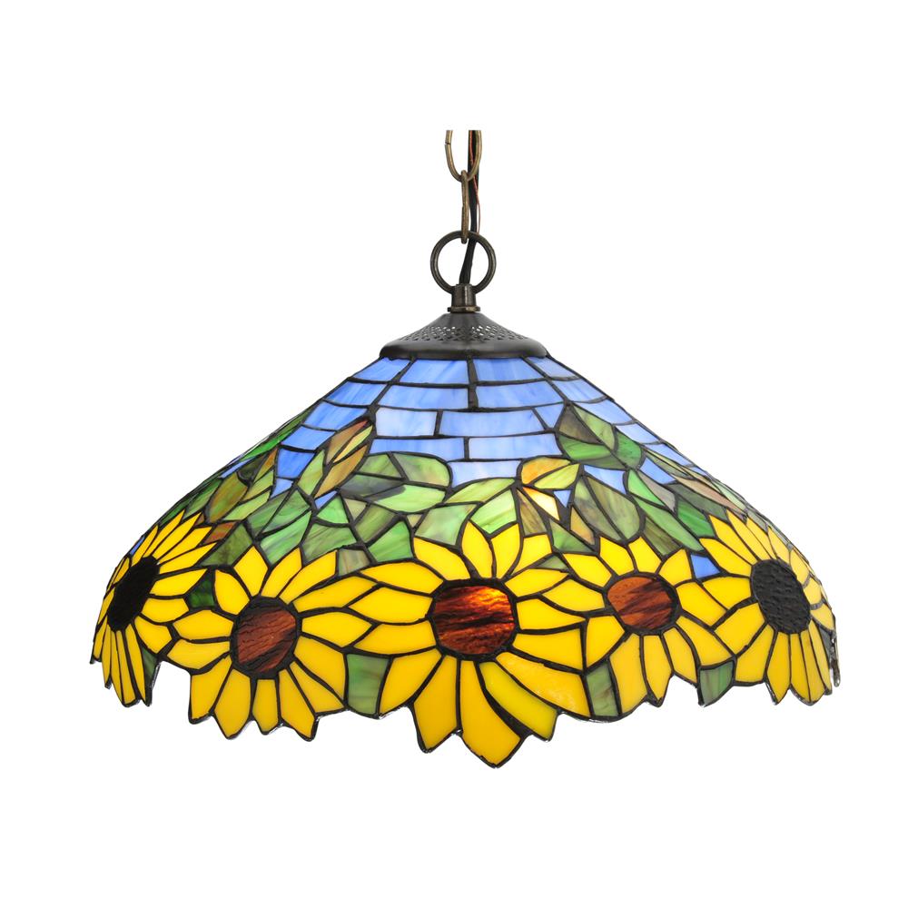 Meyda Tiffany Lighting 119560 16"W Wild Sunflower Pendant