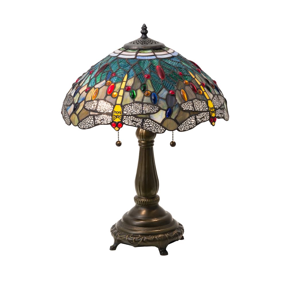 Meyda Tiffany Lighting 119650 22"H Tiffany Hanginghead Dragonfly Table Lamp