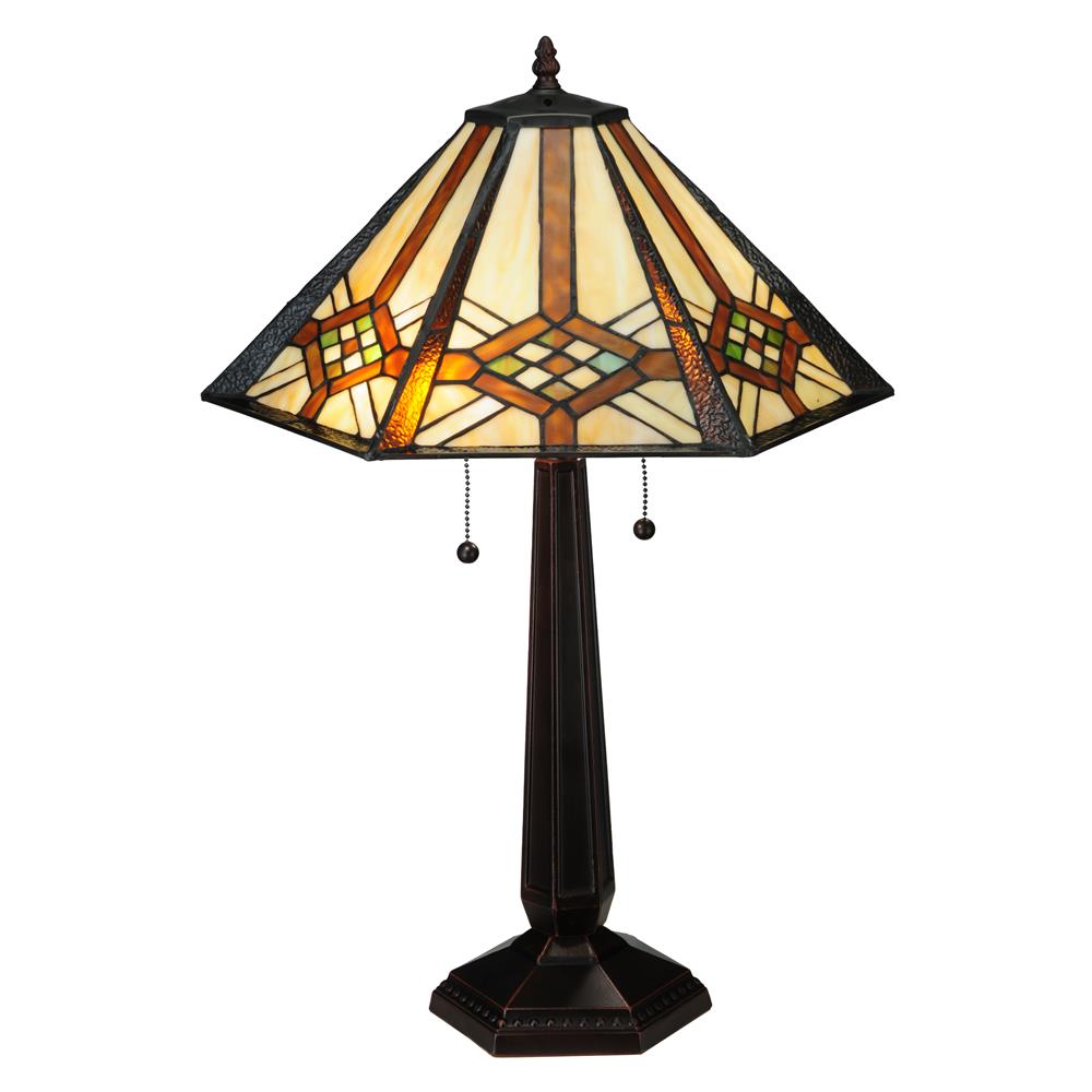 Meyda Tiffany Lighting 119659 26"H Crosshairs Mission Table Lamp
