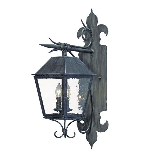 Meyda Lighting 119846 9" Wide Carmine Wall Sconce in Clear Seeded Glass Antique Iron Gate