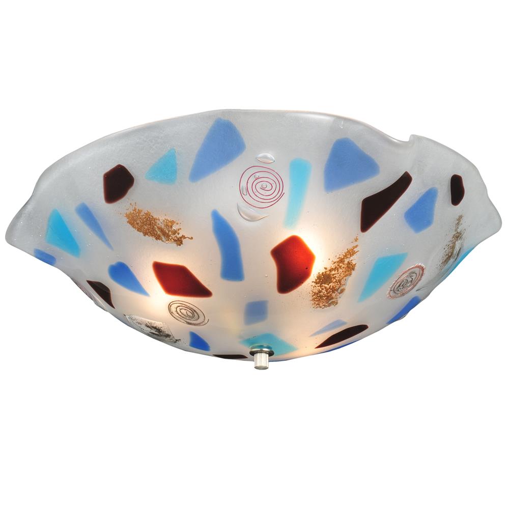 Meyda Tiffany Lighting 120076 18"W Organic Slumped Fused Glass Flushmount