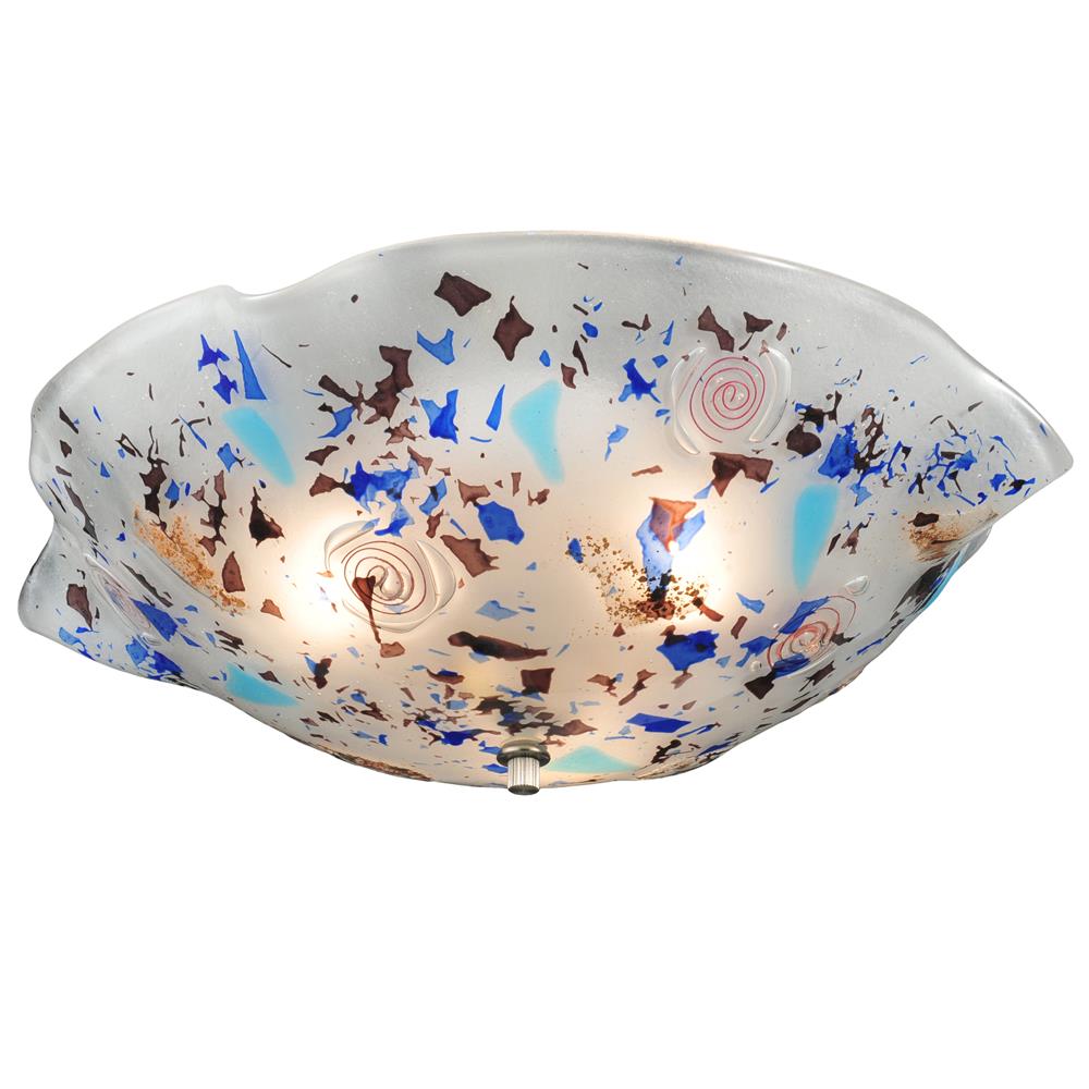 Meyda Tiffany Lighting 120080 18.25"W Organic Slumped Fused Glass Flushmount