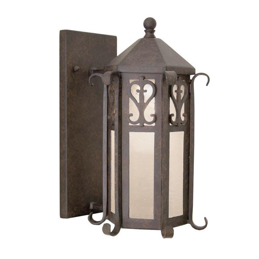 Meyda Lighting 120187 9"w Caprice Lantern Wall Sconce In Coffee Bean/frosted Glass