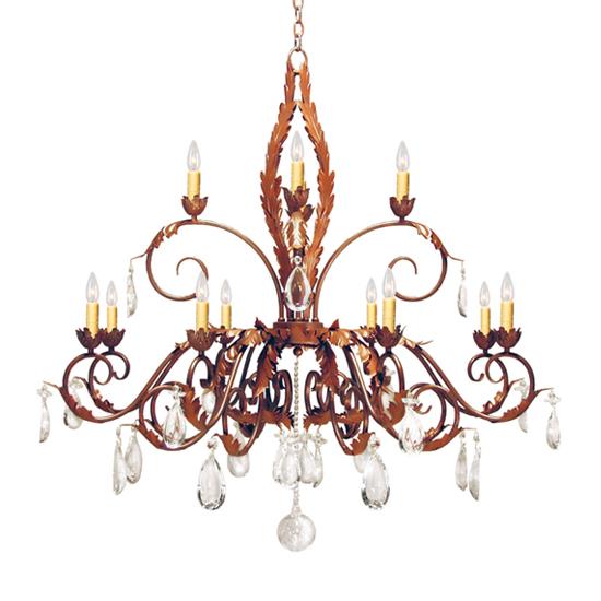 Meyda Lighting 120354 48" Wide Country French 12 Light Two Tier Chandelier in Crystal