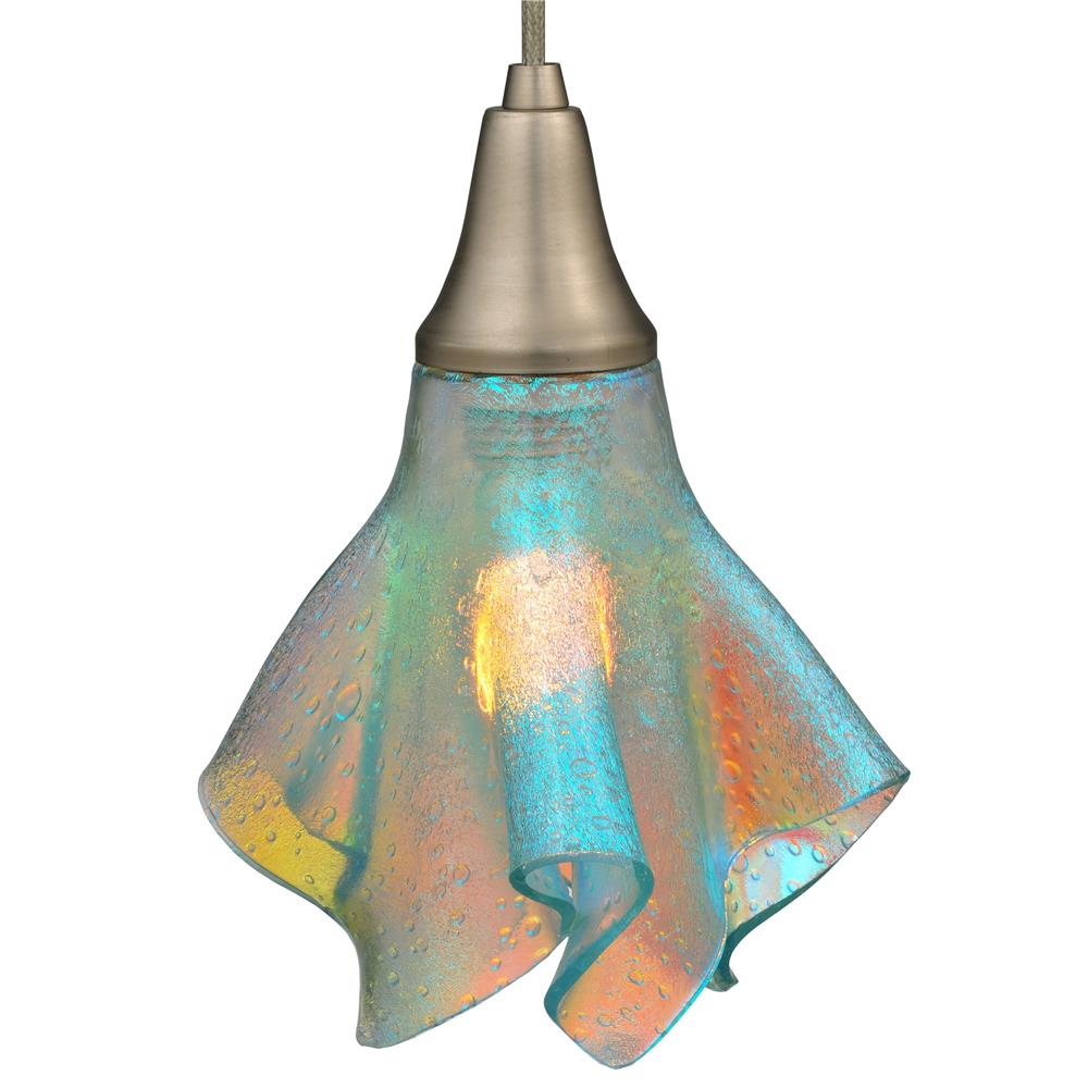 Meyda Tiffany Lighting 120843 8"W Fire & Ice Handkerchief Fused Glass Mini Pendant