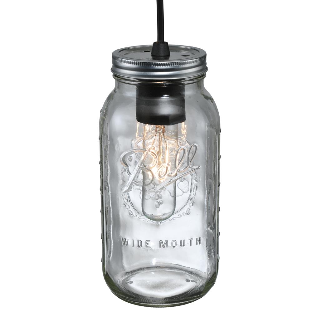 Meyda Tiffany Lighting 120901 4.75"W Mason Jar 2 Qt Mini Pendant