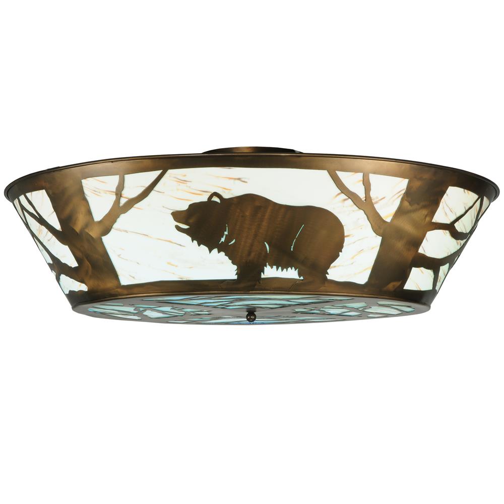 Meyda Tiffany Lighting 121113 47"W Grizzly Bear On The Loose Led Flushmount
