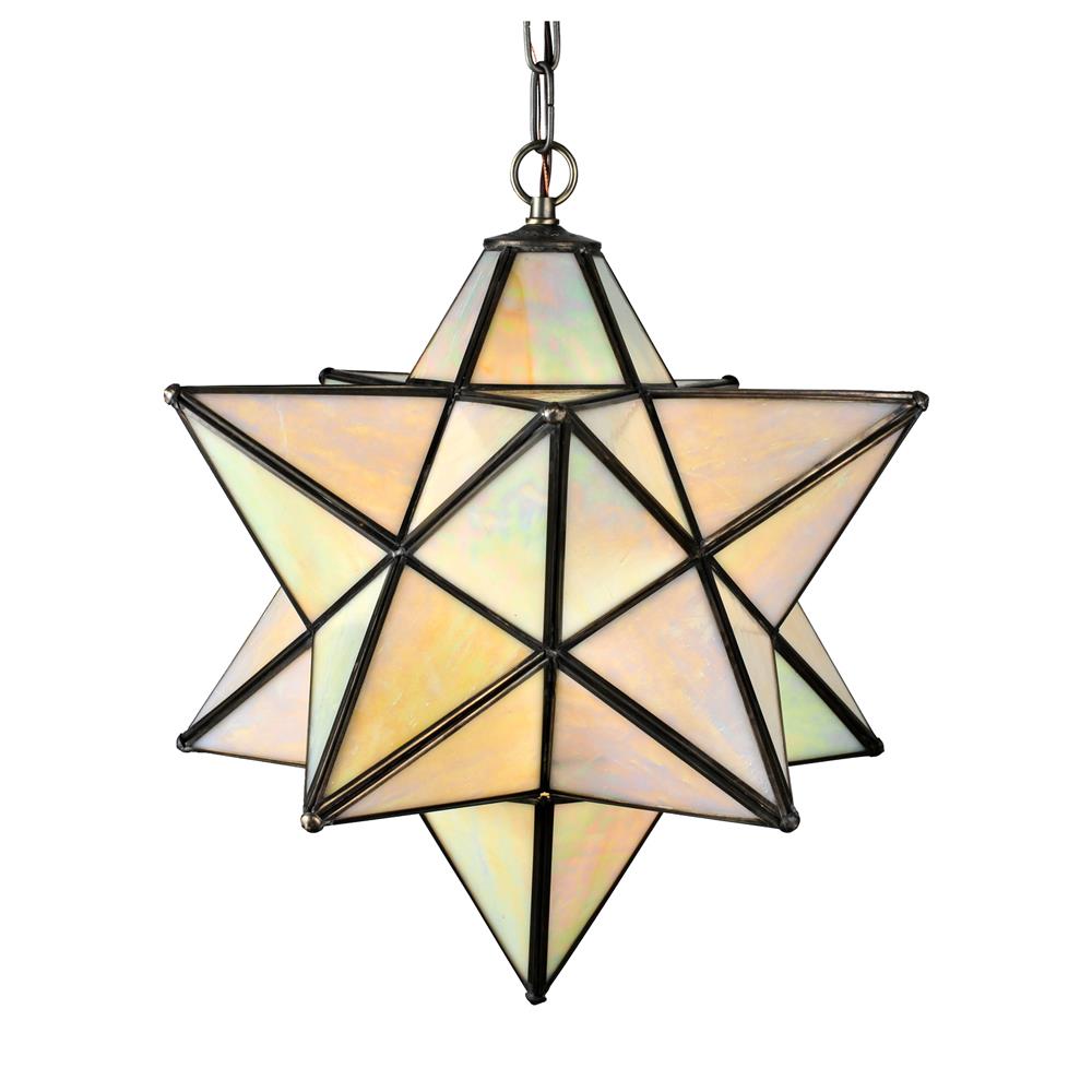 Meyda Tiffany Lighting 12114 18"W Moravian Star Beige Iridescent Pendant