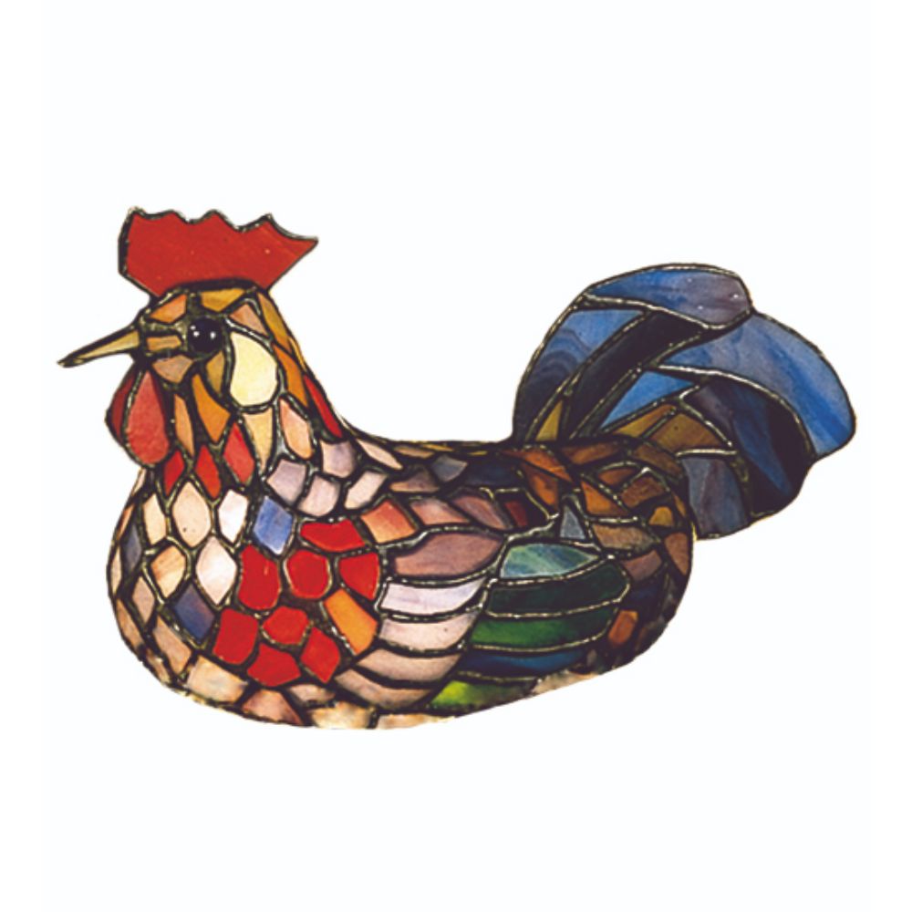 Meyda Tiffany Lighting 12122 6.5"H Tiffany Rooster Accent Lamp