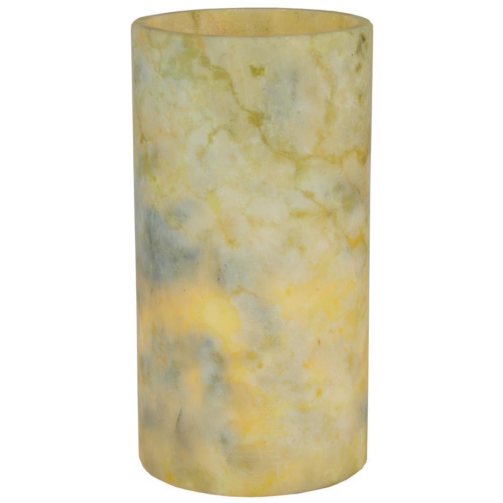 Meyda Tiffany Lighting 121494 3.4"W X 6.5"H Cylinder Light Green Jadestone Flat Top Candle Cover
