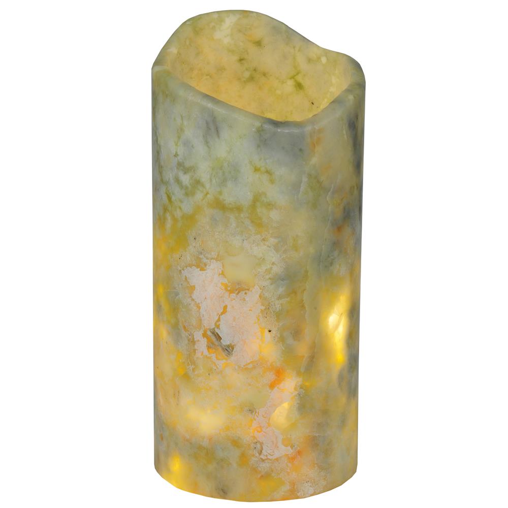Meyda Tiffany Lighting 121495 3.4"W X 7.5"H Cylinder Light Green Jadestone Uneven Top Candle Cover