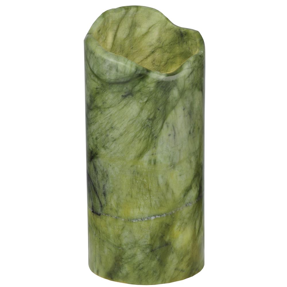 Meyda Tiffany Lighting 121496 3.4"W X 7.5"H Cylinder Green Jadestone Uneven Top Candle Cover