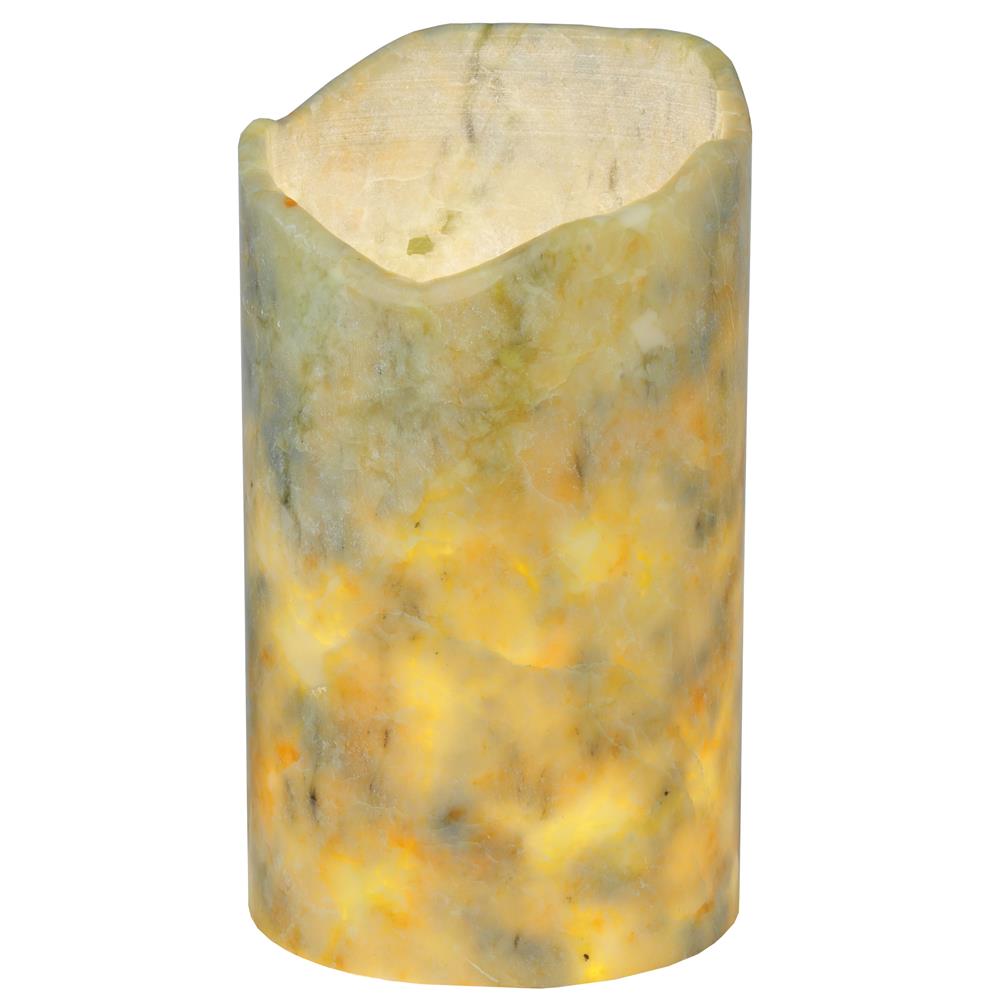 Meyda Tiffany Lighting 121497 4"W X 7"H Cylinder Light Green Jadestone Uneven Top Candle Cover