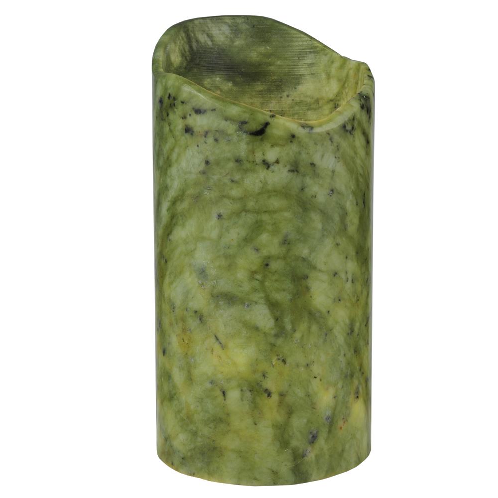 Meyda Tiffany Lighting 121498 4"W X 8"H Cylinder Green Jadestone Uneven Top Candle Cover