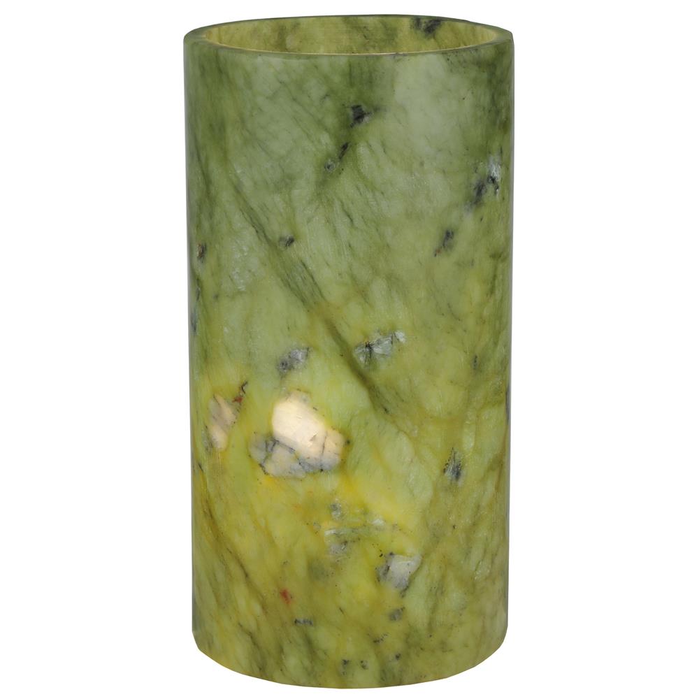 Meyda Tiffany Lighting 121502 3.4"W X 6.5"H Cylinder Green Jadestone Flat Top Candle Cover