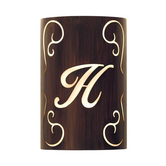 Meyda Lighting 121550 10" Wide Personalized H Monogram Wall Sconce