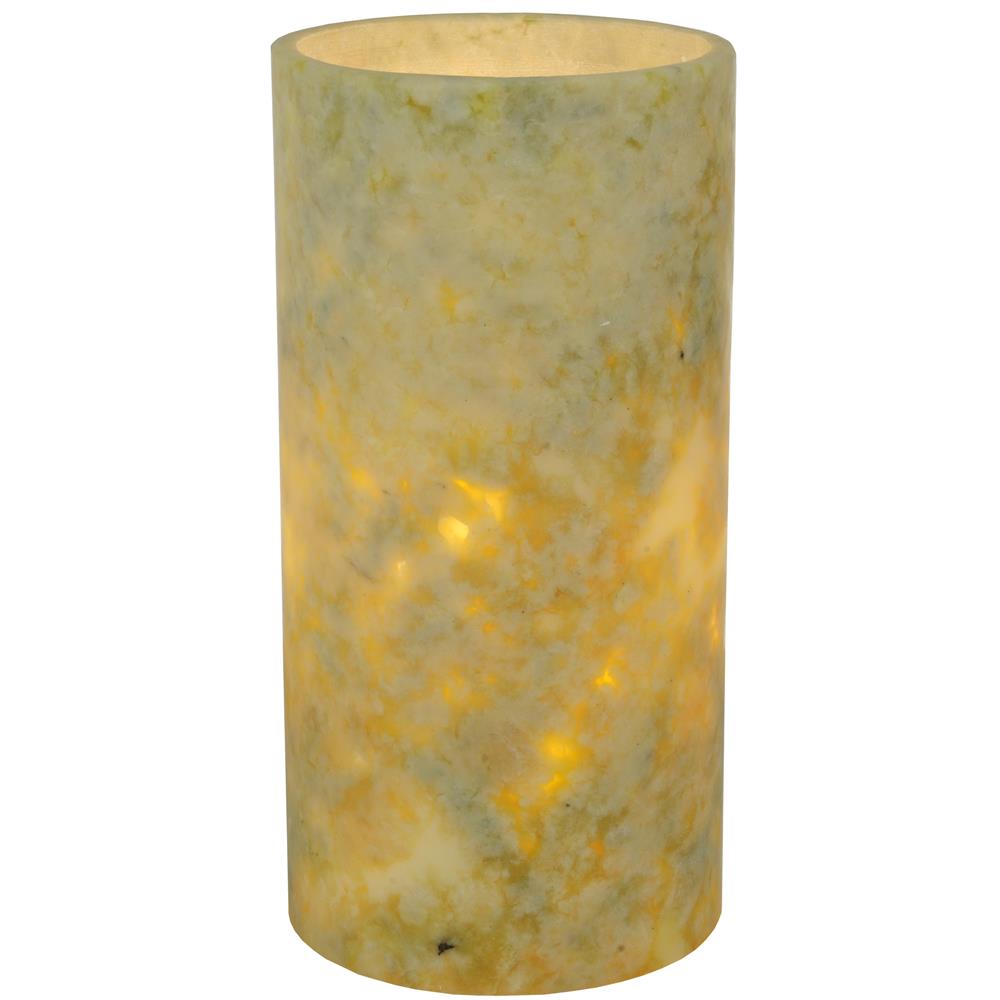 Meyda Tiffany Lighting 121712 4"W X 8"H Cylinder Green Jadestone Flat Top Candle Cover