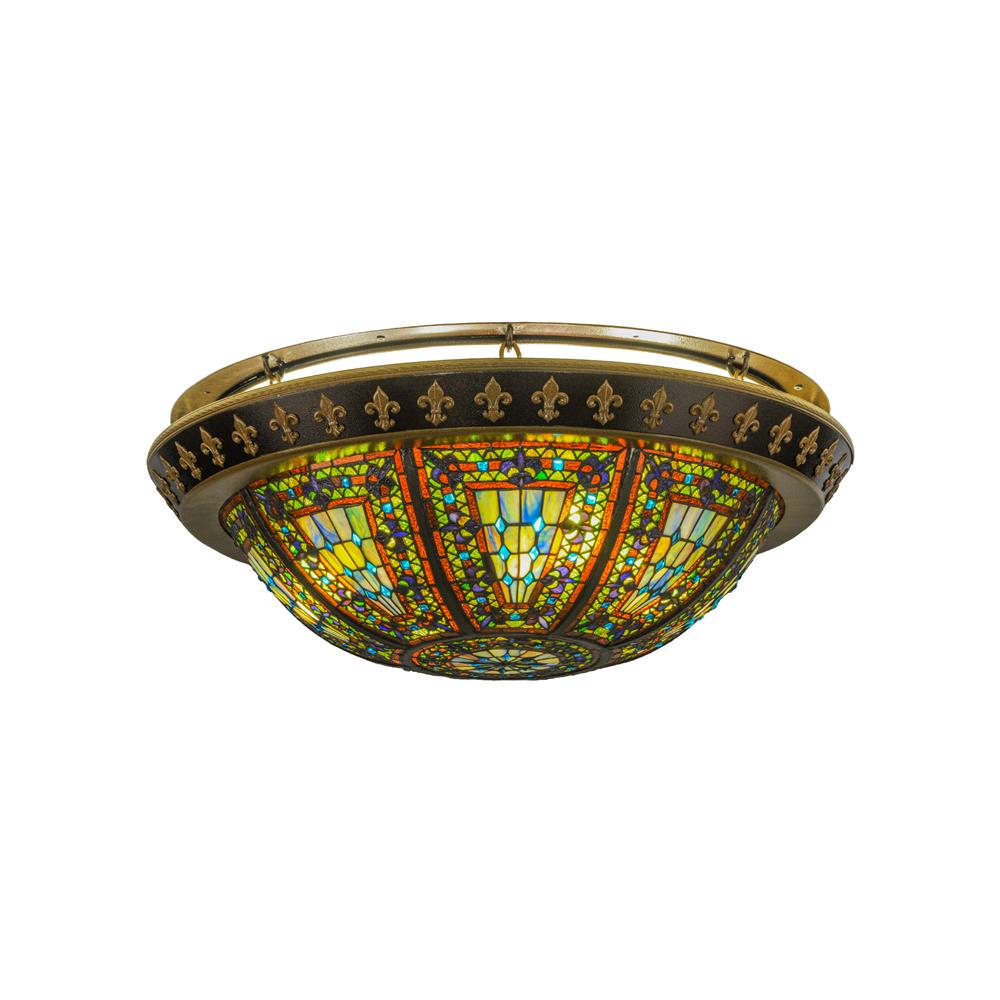 Meyda Tiffany Lighting 122540 26"W Fleur-De-Lis Flushmount
