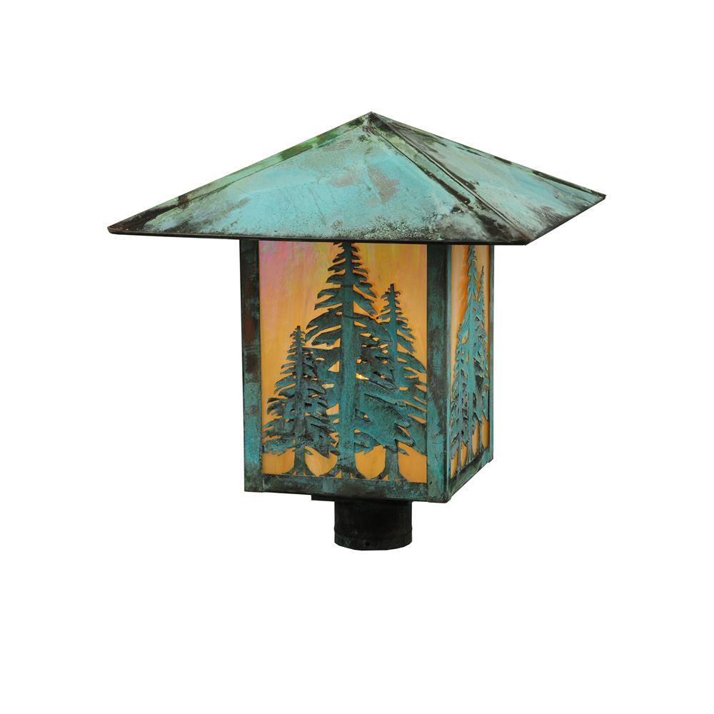 Meyda Tiffany Lighting 123090 16"Sq Seneca Tall Pines Post Mount