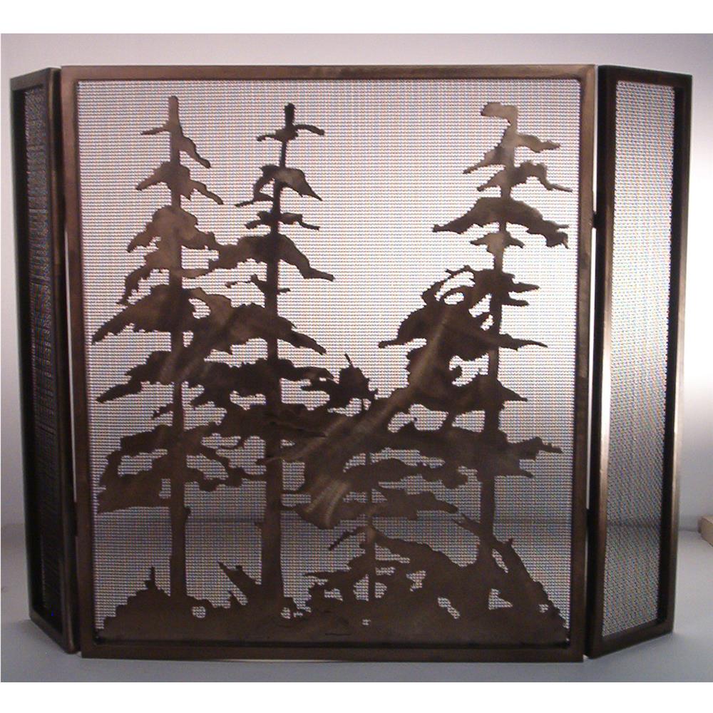 Meyda Tiffany Lighting 12393 40"W X 30"H Tall Pines Folding Fireplace Screen