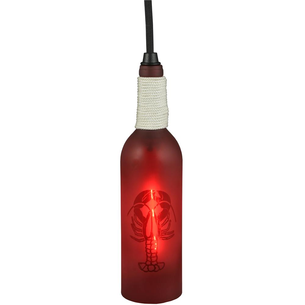 Meyda Tiffany Lighting 124424 3"W Coastal Collection Lobster Wine Bottle Mini Pendant