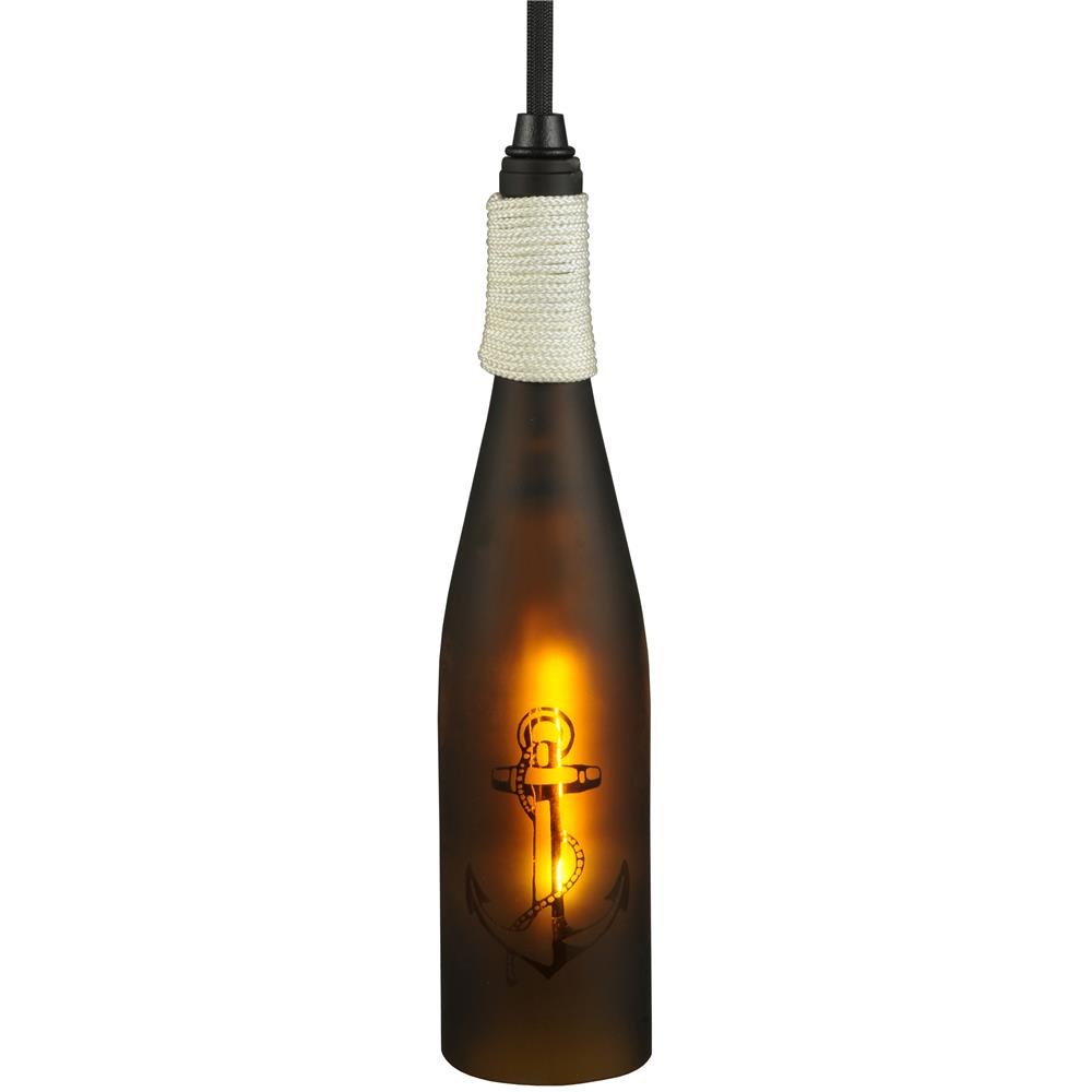 Meyda Tiffany Lighting 124429 3"W Coastal Collection Anchor Wine Bottle Mini Pendant