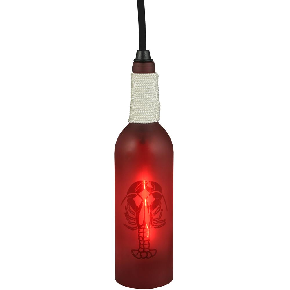 Meyda Tiffany Lighting 124509 3"W Coastal Collection Lobster Wine Bottle Mini Pendant