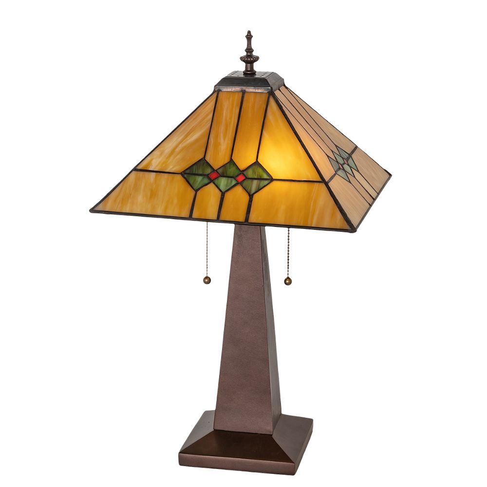 Meyda Lighting 124521 24" High Martini Mission Table Lamp in Mahogany Bronze