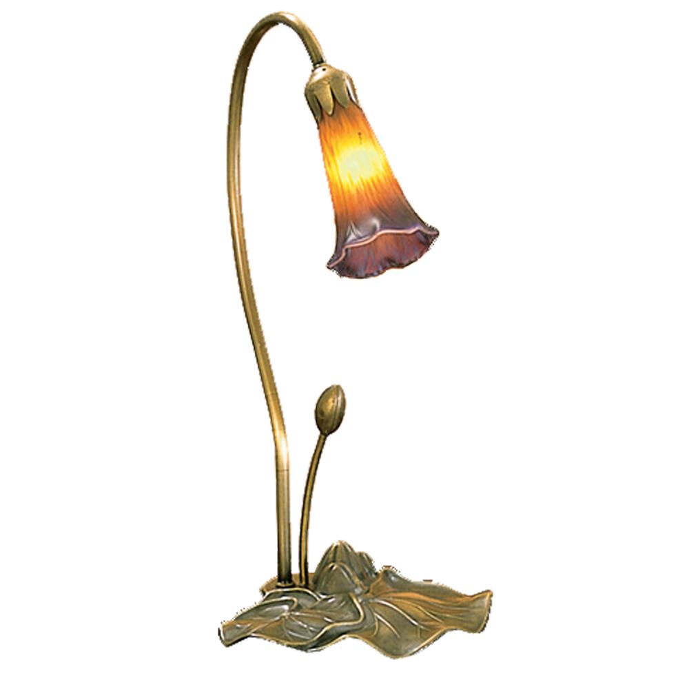 Meyda Tiffany Lighting 12460 16"H Amber/Purple Pond Lily Accent Lamp