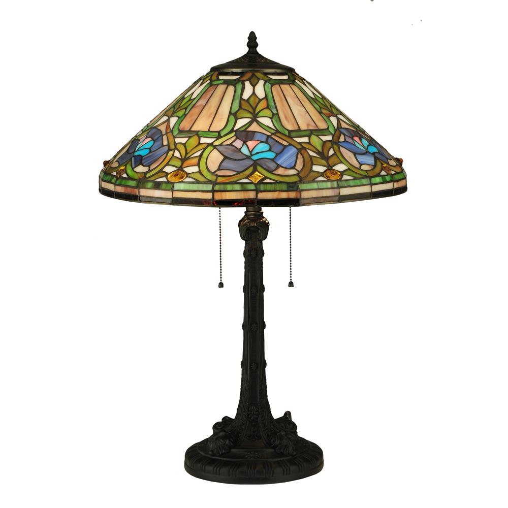 Meyda Tiffany Lighting 124816 26.5"H Tiffany Floral Table Lamp