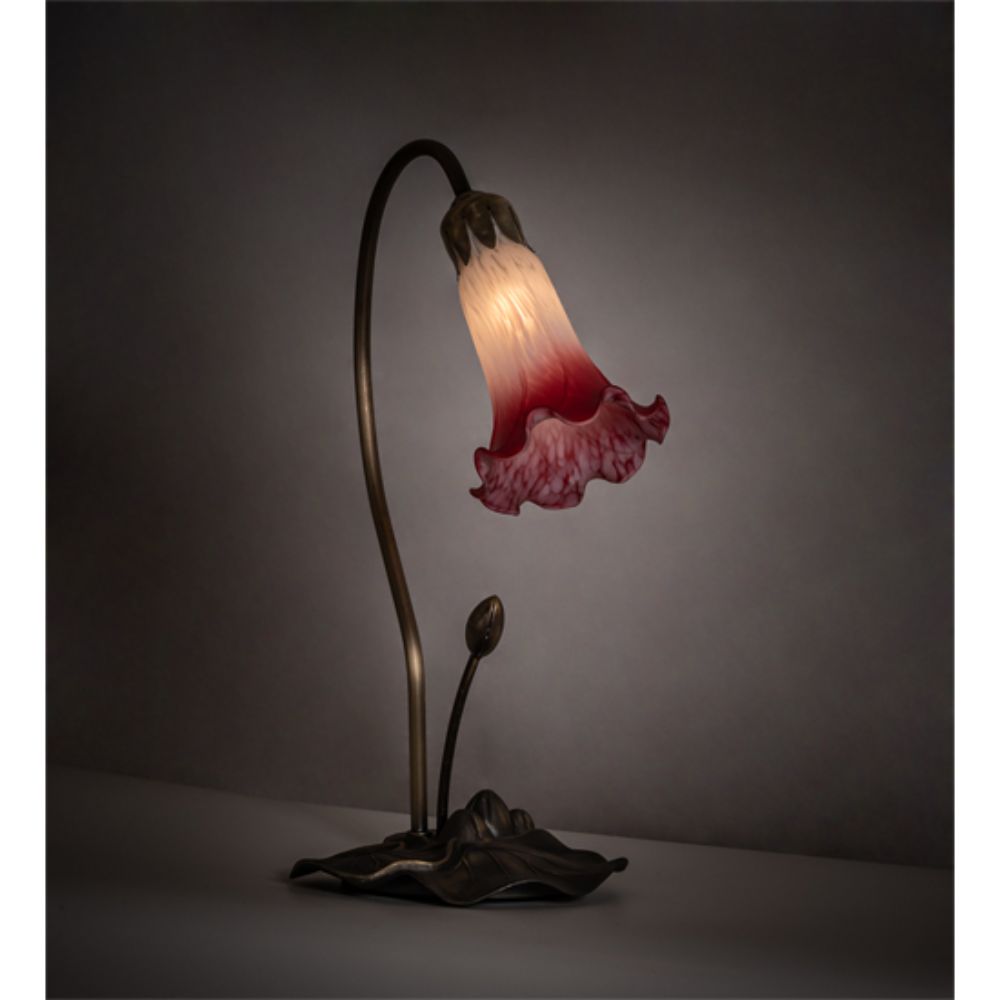 Meyda Lighting 12517 16" High Pond Lily Accent Lamp in MAHOGANY BRONZE