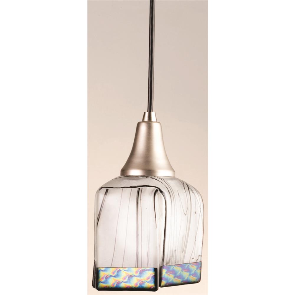 Meyda Tiffany Lighting 12529 4"Sq Reeds Draped Fused Glass Mini Pendant
