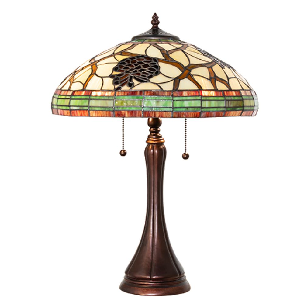 Meyda Lighting 125610 23" High Pinecone Table Lamp in Mahogany Bronze