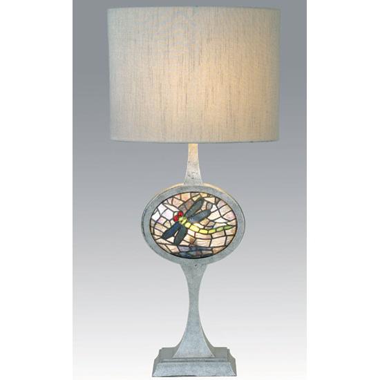Meyda Tiffany Lighting 12569 31.5"H Cameo Dragonfly Lighted Base Table Lamp