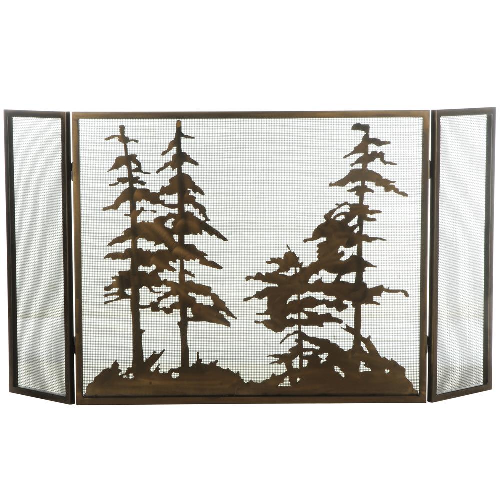 Meyda Tiffany Lighting 126060 56"W X 30"H Tall Pines Folding Fireplace Screen