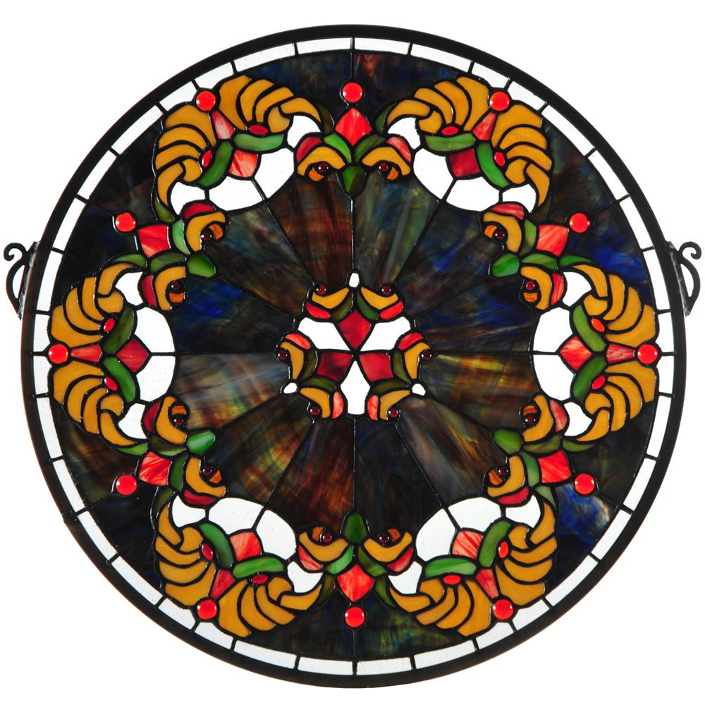 Meyda Tiffany Lighting 127106 19"W X 18"H Middelton Medallion Stained Glass Window
