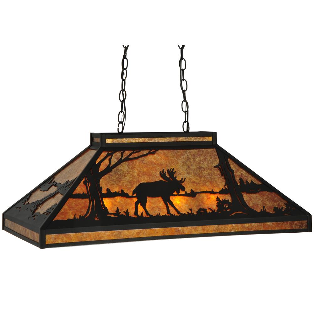 Meyda Tiffany Lighting 128922 33"L Moose At Lake Oblong Pendant