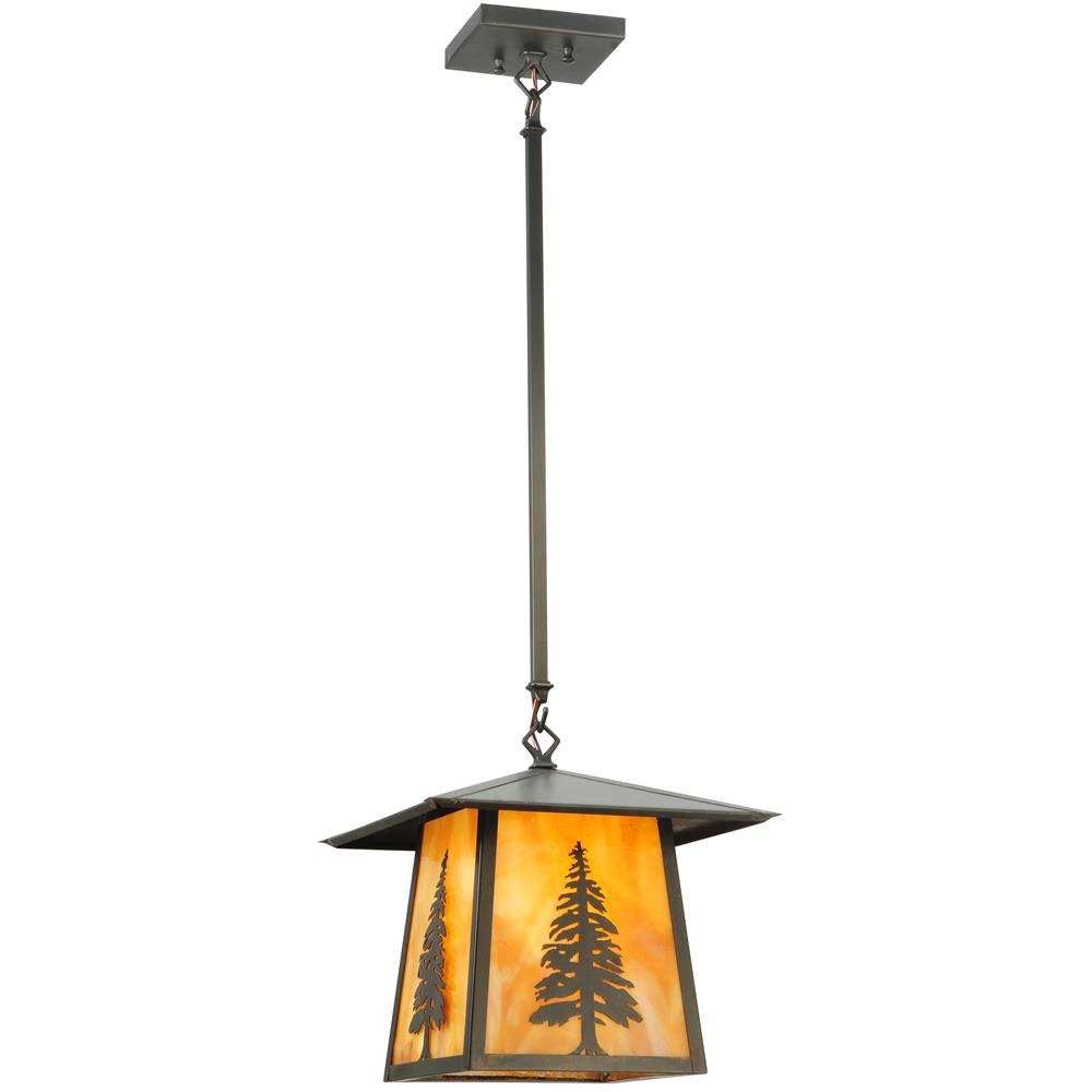 Meyda Tiffany Lighting 129504 12"Sq Stillwater Tall Pine Pendant
