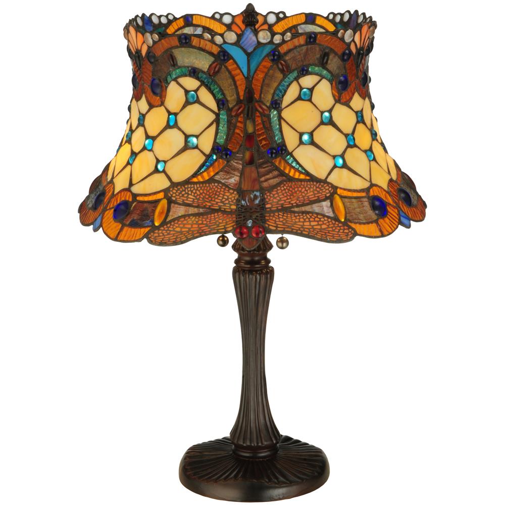 Meyda Tiffany Lighting 130762 22.5"H Tiffany Hanginghead Dragonfly Table Lamp