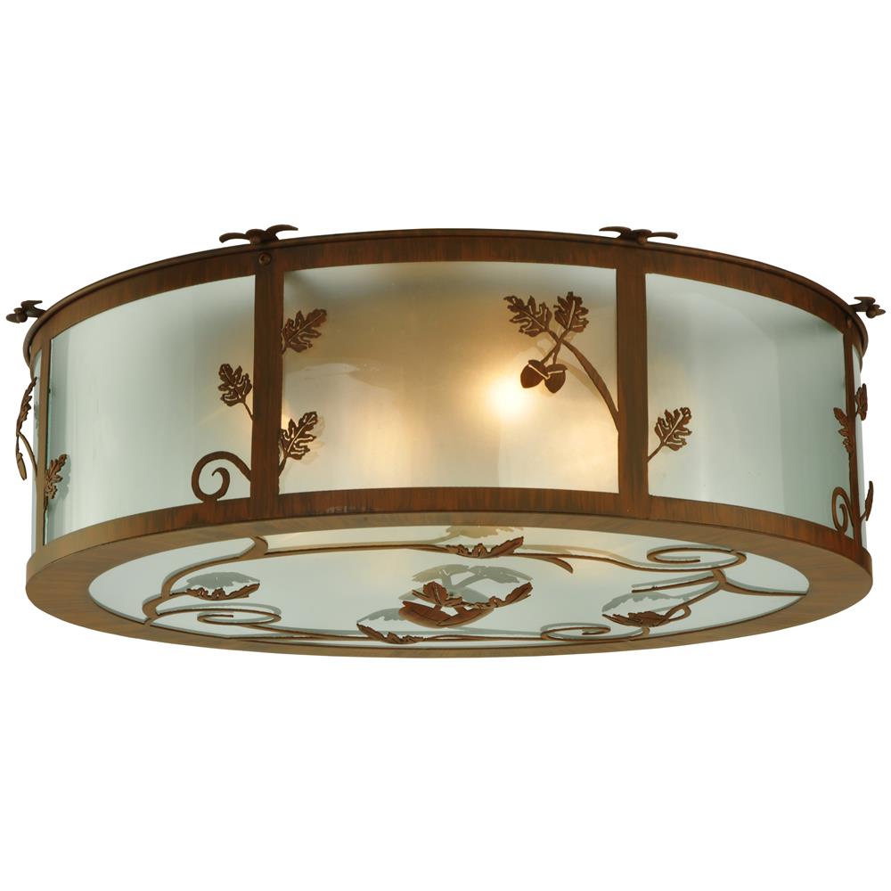 Meyda Tiffany Lighting 131220 30"W Oak Leaf & Acorn Flushmount
